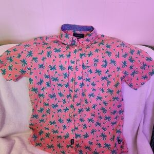 Crown & Ivy Pink and Green Floral Men's Shirt